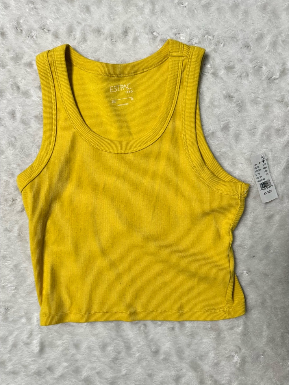 NWT- PACSUN Yellow Ribbed cropped tank top